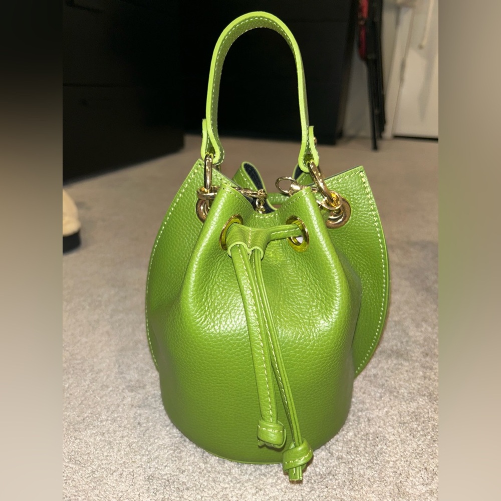 Green Leather Bucket Bag